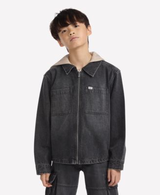 abercrombie kids - Big Boys Hooded Zip Denim Jacket