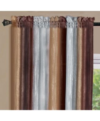 Ombre Crushed Satin Sheer Single Window Curtains & Valances - 50 in. W x 84 in. L, Sage