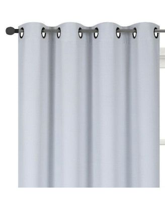 100% Hotel Thermal Blackout White Grommet Top Curtain Panels - 50 in. W x 45 in. L, White