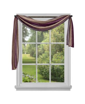 Ombre Crushed Satin Sheer Single Window Curtains & Valances - 50 in. W x 144 in. L Single Scarf, Sage