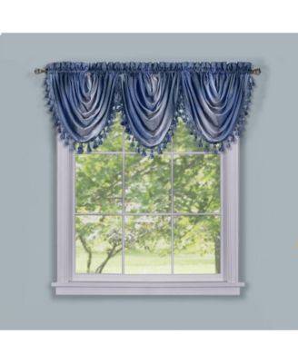 Ombre Crushed Satin Sheer Single Window Curtains & Valances - 46 in. W x 42 in. L Single Valance, Autumn