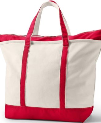 Extra Large 5 Pocket Zip Top Canvas Tote Bag