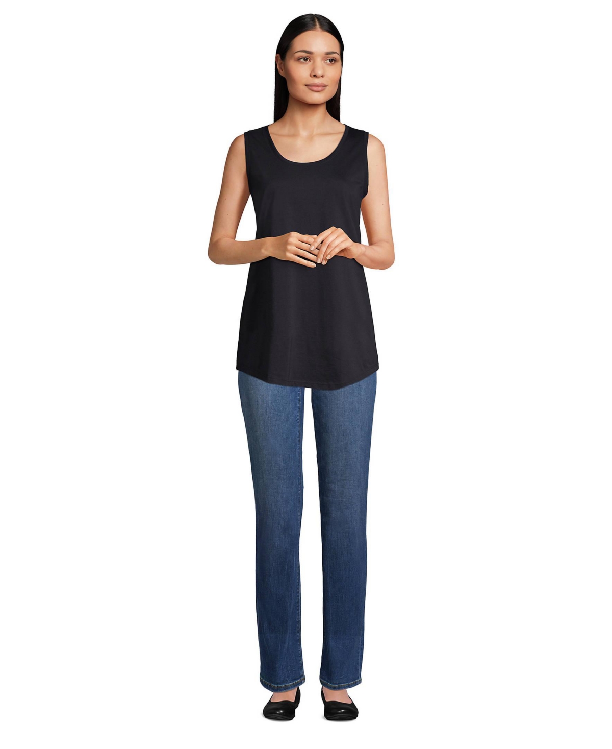 Lands' End Women's Supima Cotton Tunic Tank Top