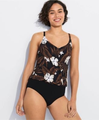 Women's Smoothing Control Blouson Fauxkini One Piece Swimsuit
