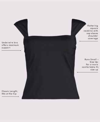 Plus Size Square Neck Underwire Tankini Top