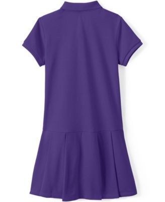 Little Girls Short Sleeve Mesh Pleated Polo Dress