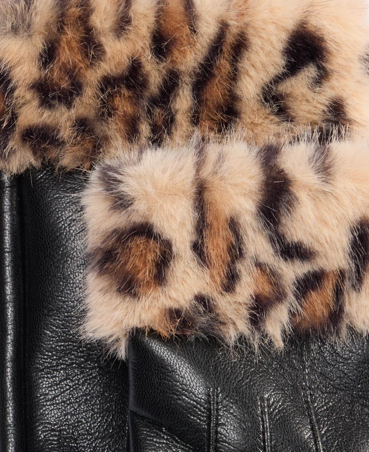 Inc International Concepts Animal Printed Faux Fur Cuff Gloves, Macy's Exclusive In Black