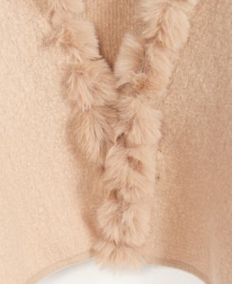 Whipstitch Faux Fur Luxe Ruana, Macy's Exclusive