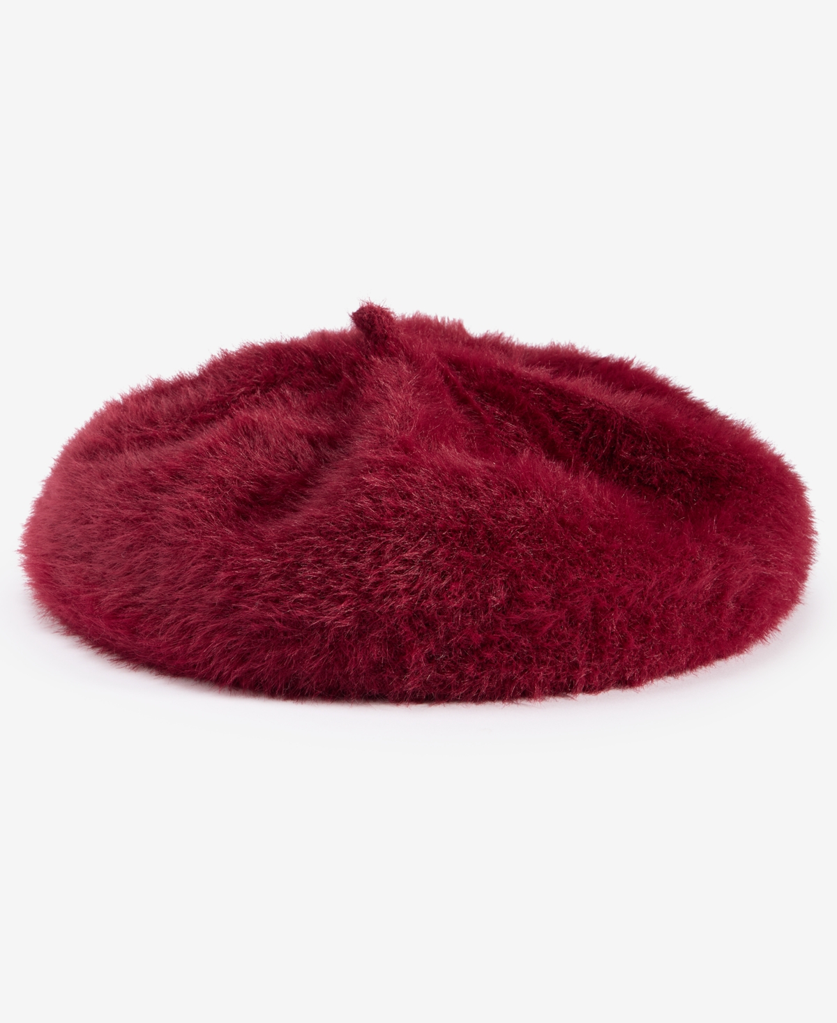 Inc International Concepts Fuzzy Knit Beret, Macy's Exclusive In Burgundy
