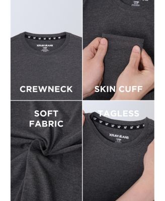 3 Pack Kids And Boys Basic Long Sleeve Crewneck T-Shirts