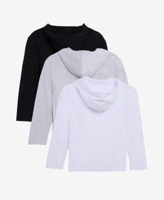 3 Pack Kids And Boys Basic Long Sleeve Hoodie T-Shirts