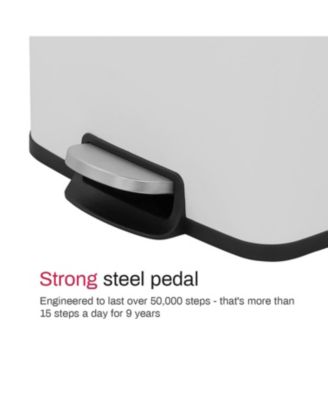 5.3 Gal./20 Liter Rectangular  Stainless-Steel-Made  Matt White step-on Trash Can for kitchen