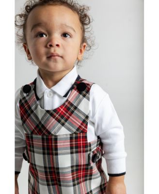 Baby Boys Plaid Shortall
