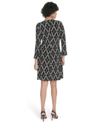 Women's Pleat Cuff Lacross Argyl Dress