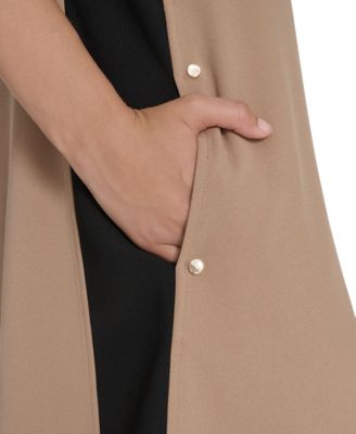 Women's Short-Sleeve Scuba Crepe Shift Dress