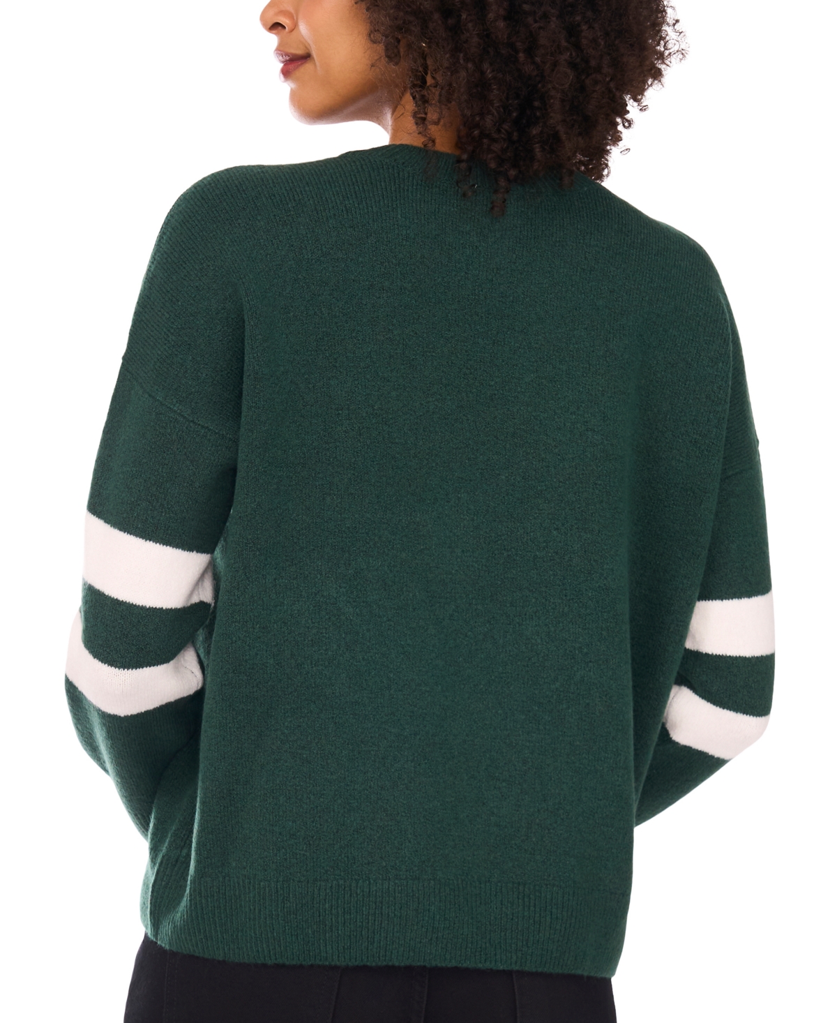 Vince Camuto Number Design Sweater In Green