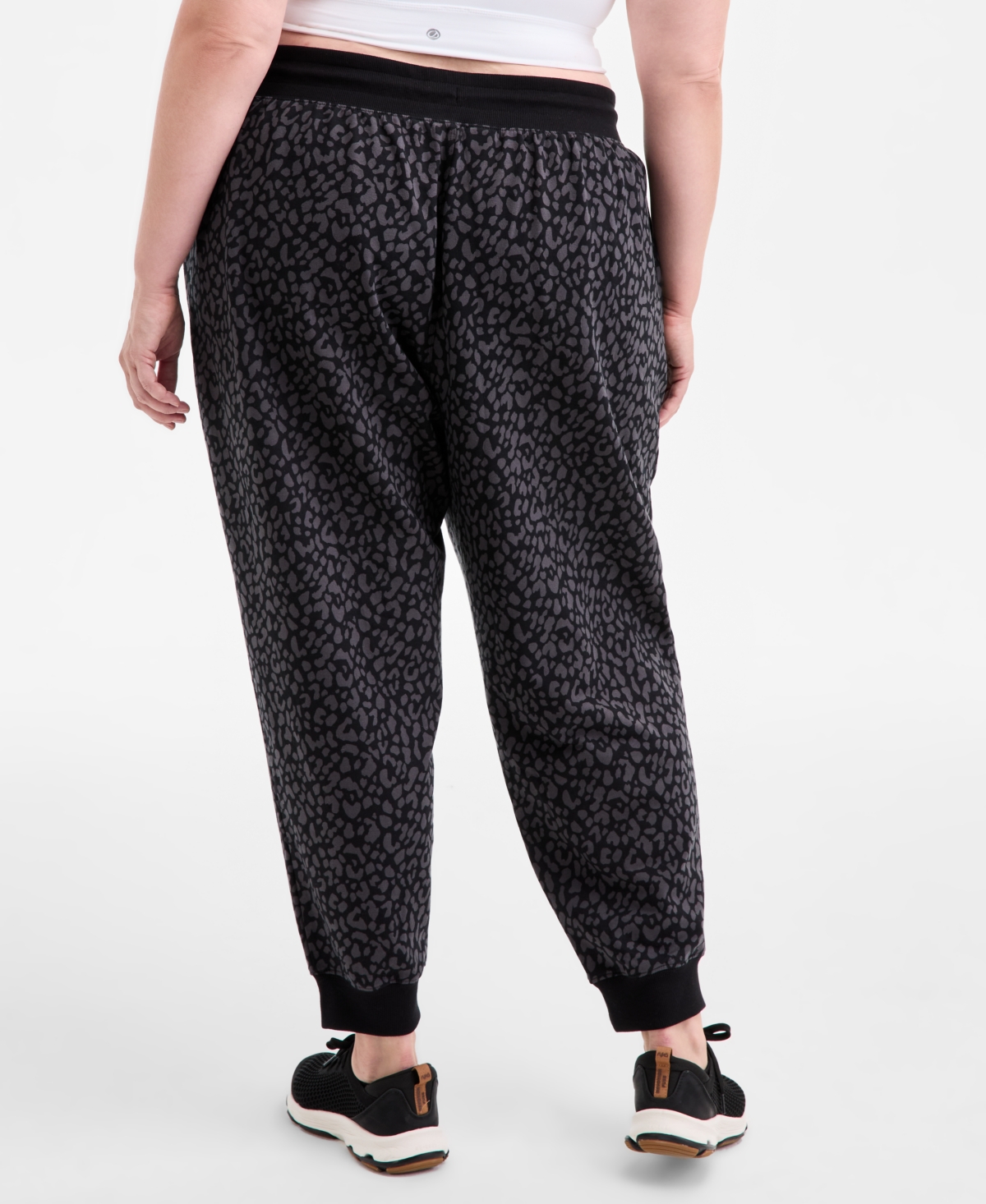 Id Ideology Plus Relaxed Animal-Print Fleece Joggers, Macy's Exclusive