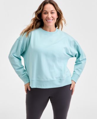 Plus Size Relaxed Crewneck Fleece Sweatshirt