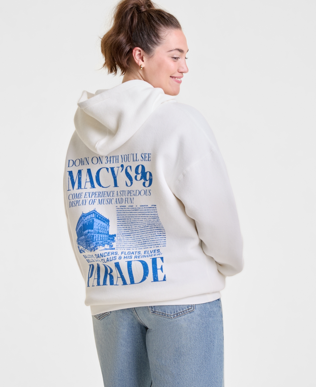 Macy's Thanksgiving Day Parade Unisex Cozy Comfort Hooded Sweatshirt,  Exclusive In White