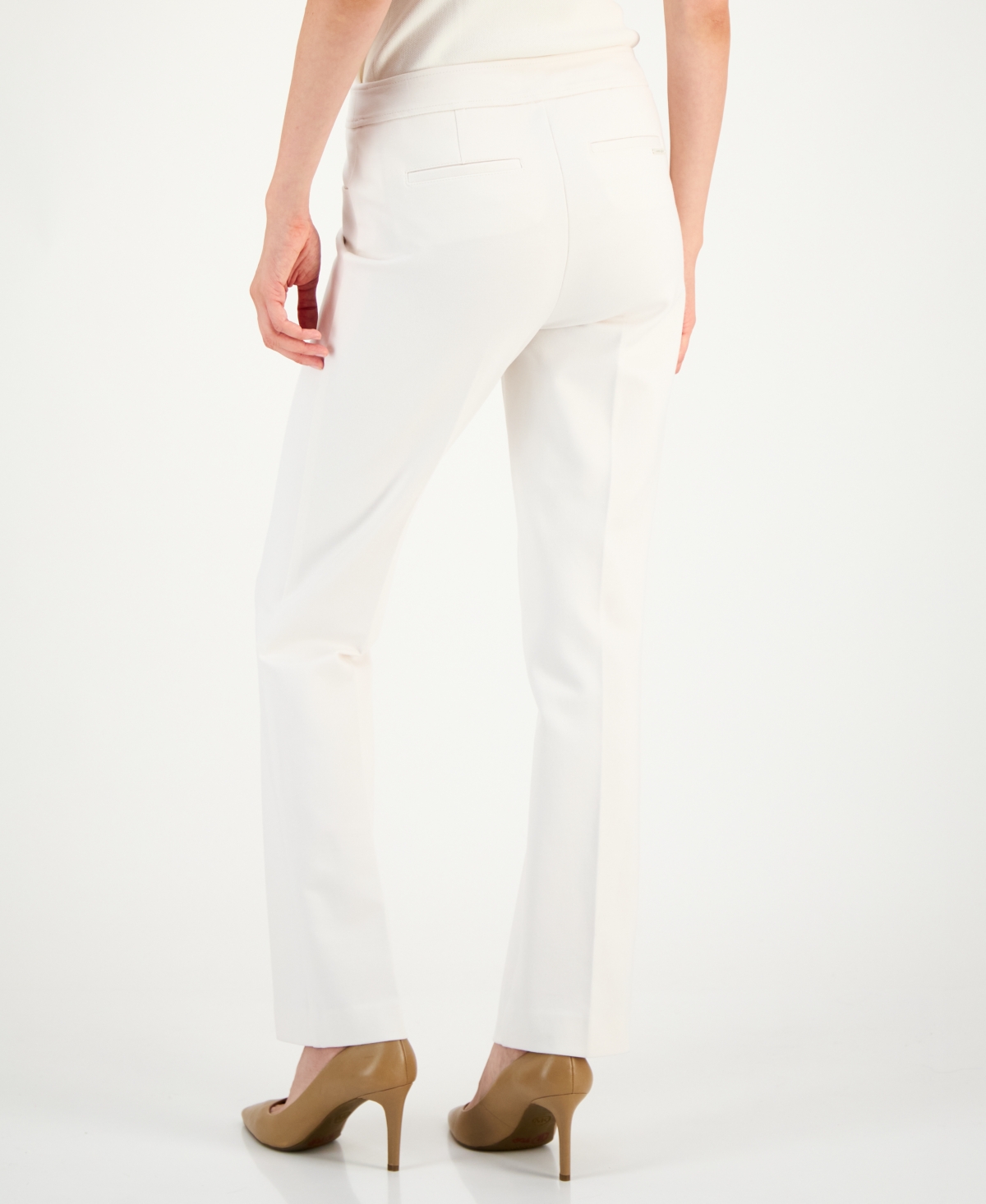 Anne Klein Petite Mid-Rise Fly-Front Bootcut Pants