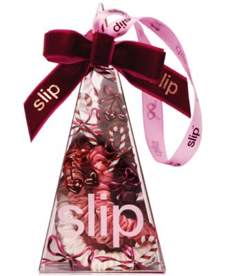 4-Pc. Pure Silk Candy Cane Skinny Scrunchies Set