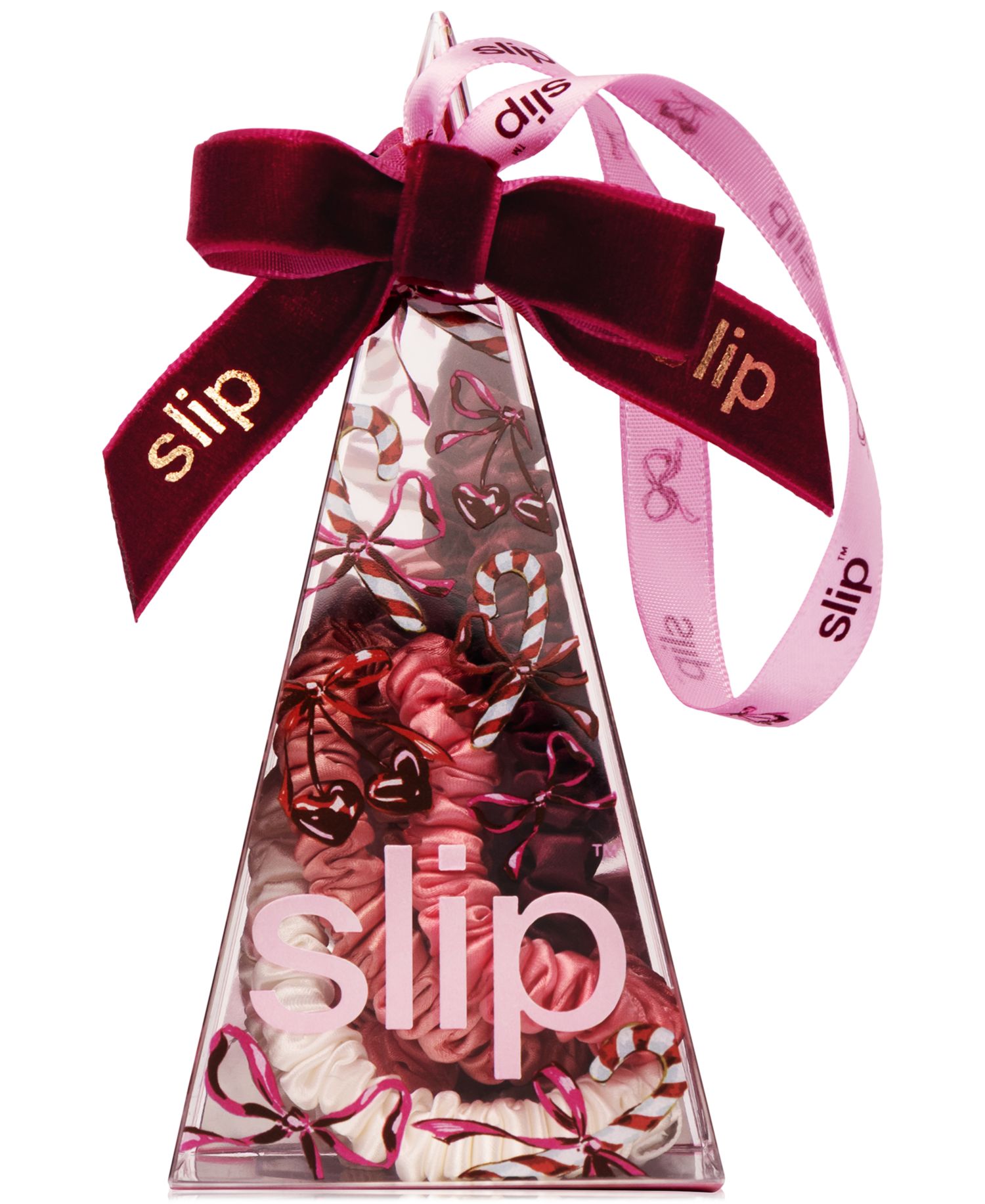 4-Pc. Pure Silk Candy Cane Skinny Scrunchies Set