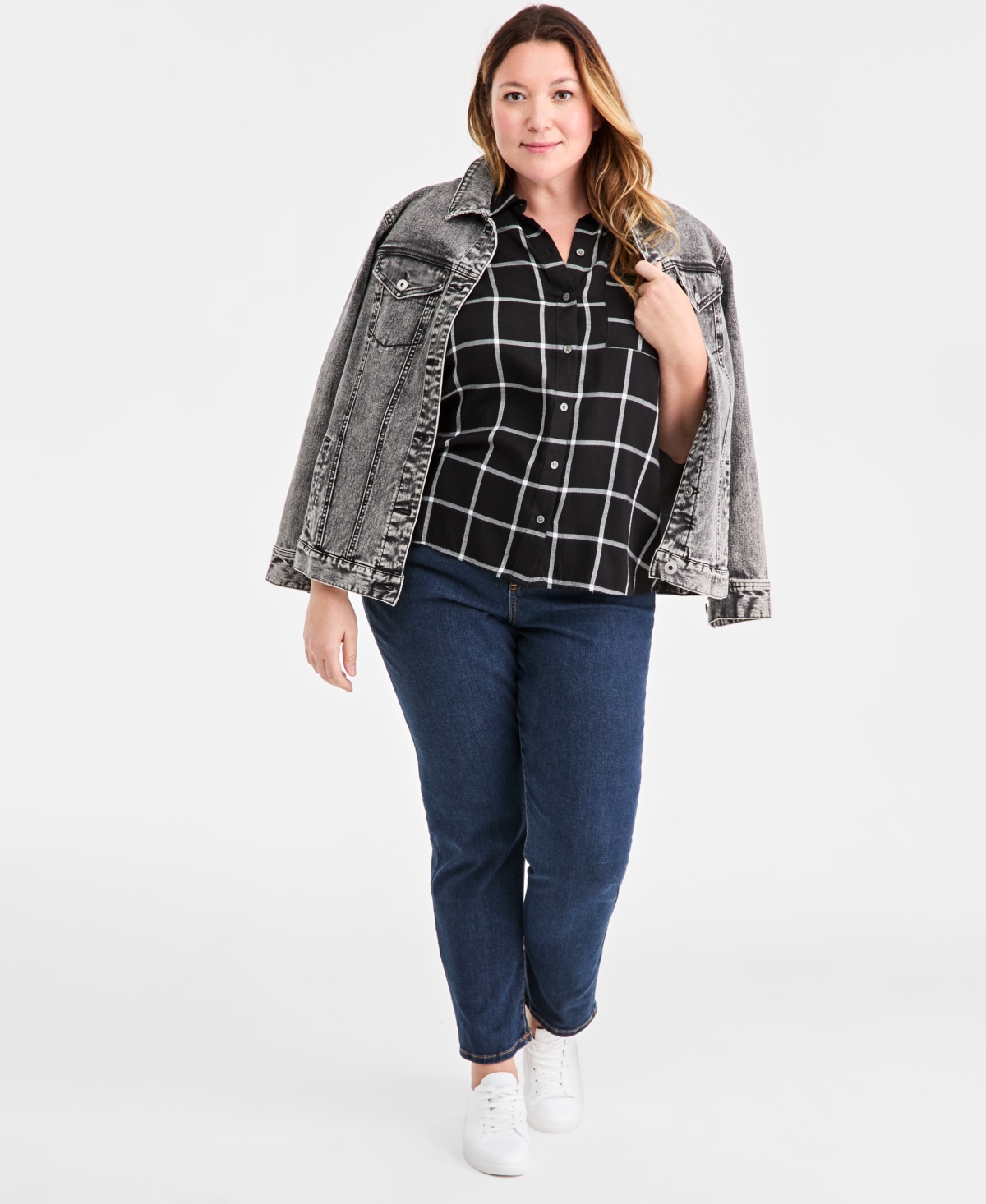 Style & Co Plus Button-Front Perfect Shirt, Macy's Exclusive