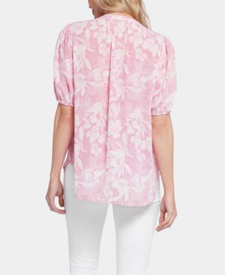 Women's Short Puff Sleeve Popover Top