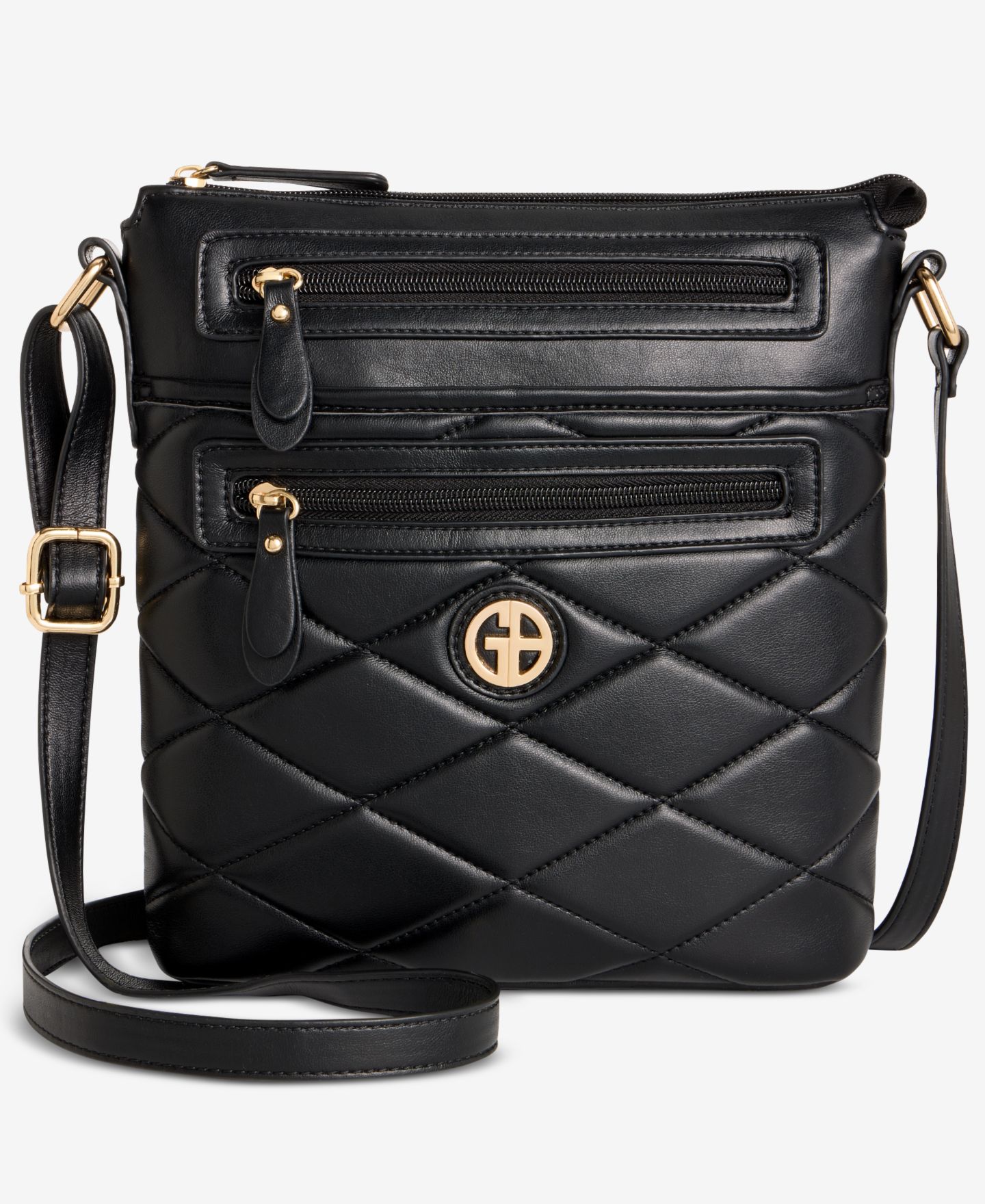 Женская сумка Giani Bernini Small Quilted North South Crossbody, цвет: Чёрный — фото 1