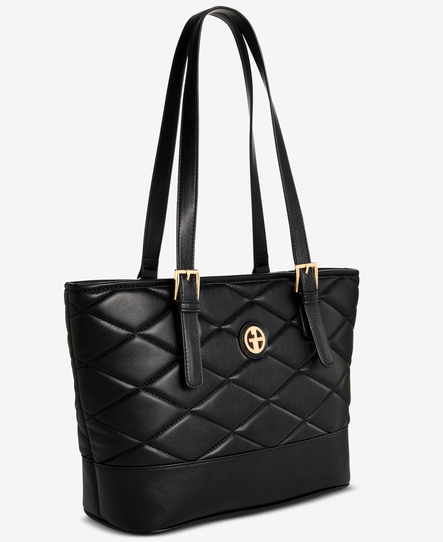 Женская сумка Giani Bernini Large Quilted Tulip Tote, цвет: Чёрный — фото 6