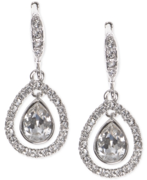 image of Givenchy Crystal Orbital Pave Drop Earrings