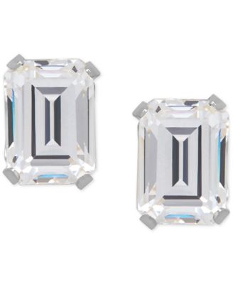 emerald cut cubic zirconia earrings