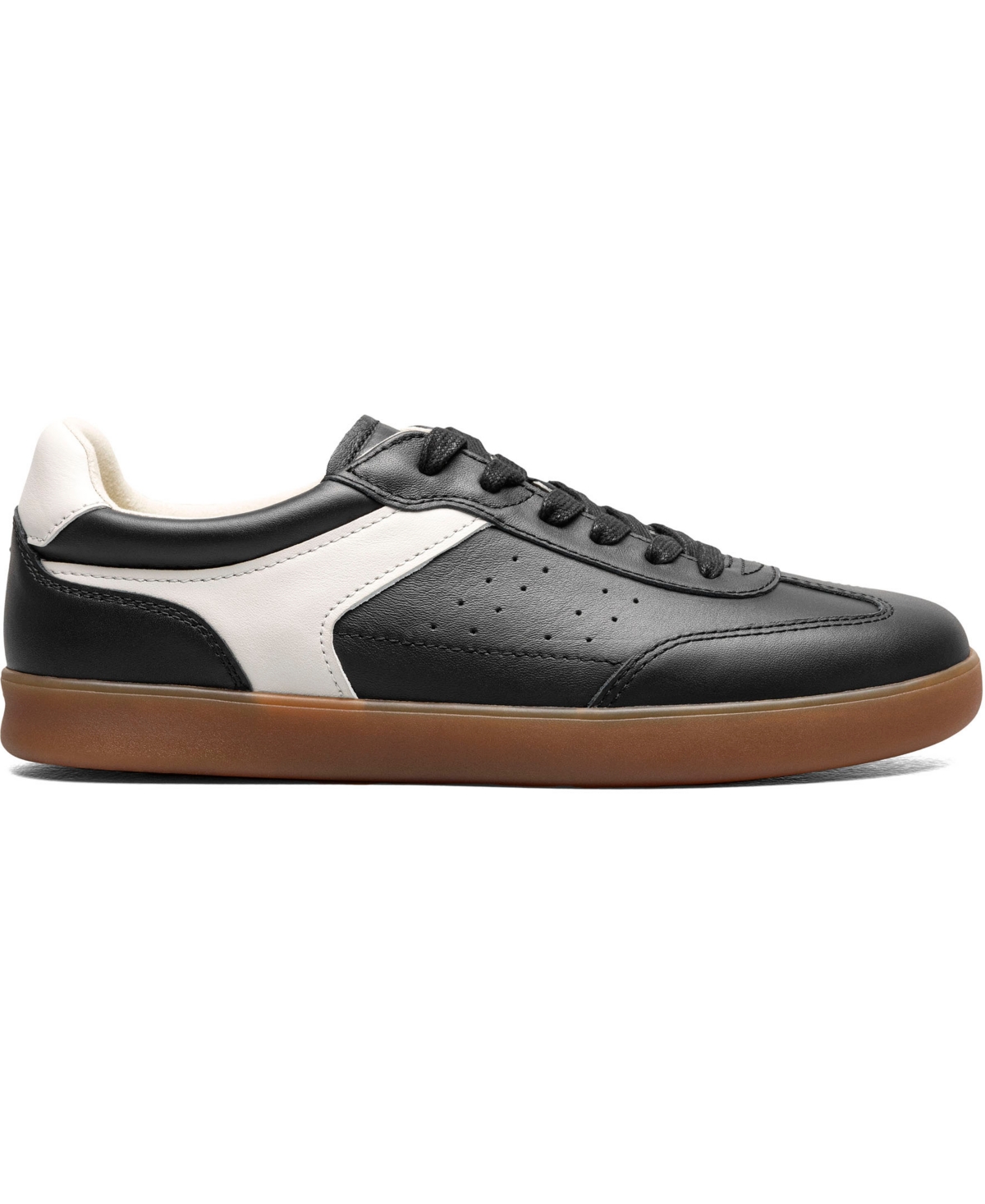 Florsheim Pace T-toe Low Top Leather Sneaker In Black