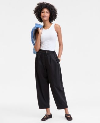 On 34th - Women's Pleated Barrel-Leg Ankle Pants