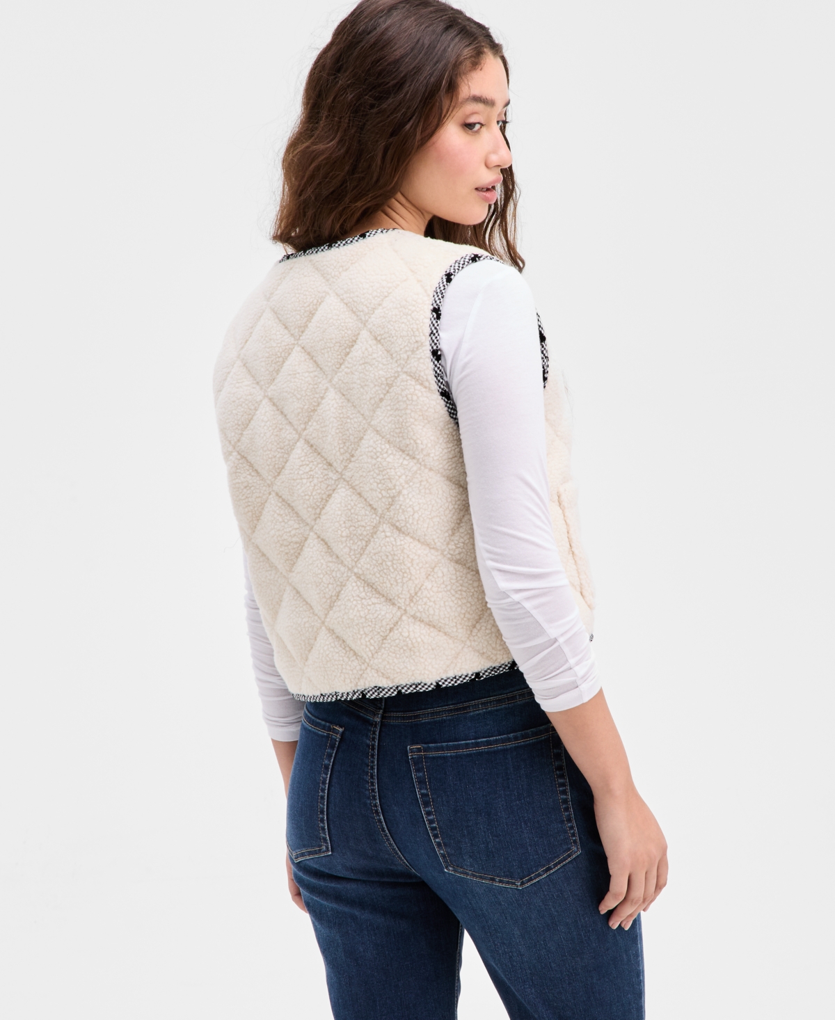Rebel Veil Juniors' Tie-Front Sleeveless Reversible Vest