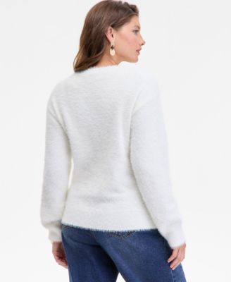 Women's Eyelash Dog Crewneck Sweater, Macy's Exclusive