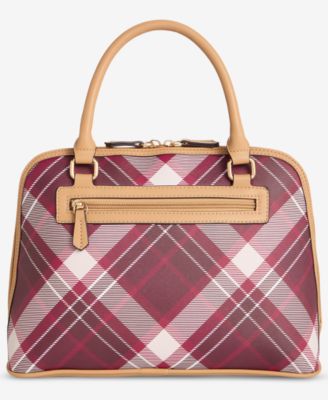 Plaid Dome Satchel Bag, Macy's Exclusive