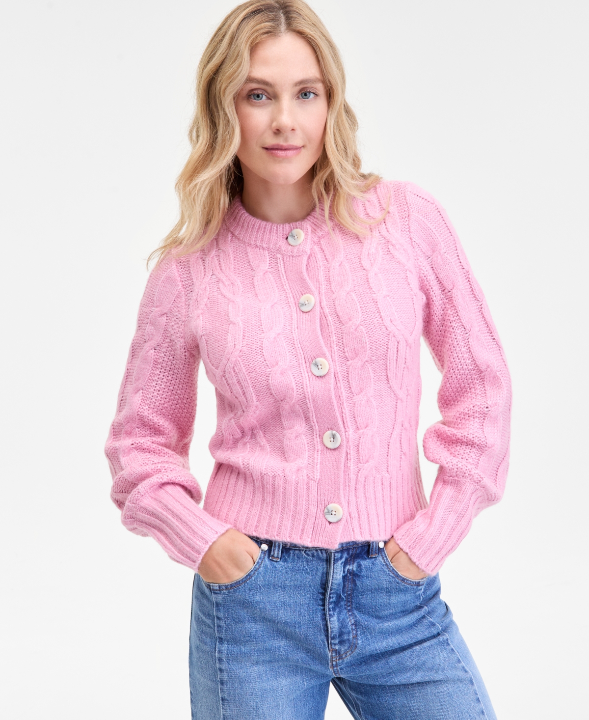 On 34th Women's Chunky Cable-knit Cardigan, Macy's Exclusive