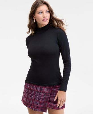 On 34th - Women's Mock Neck Micro-Rib Top