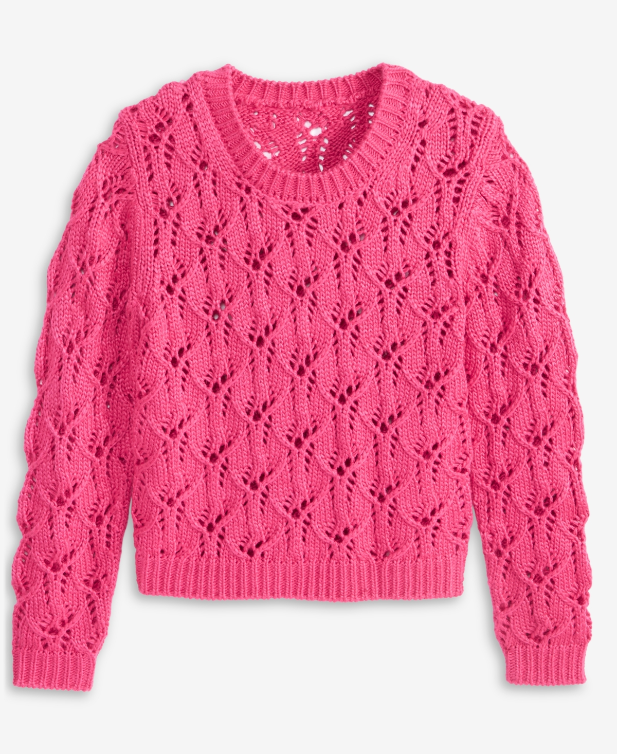 On 34th Women's Open-Stitch Crewneck Sweater, Macy's Exclusive