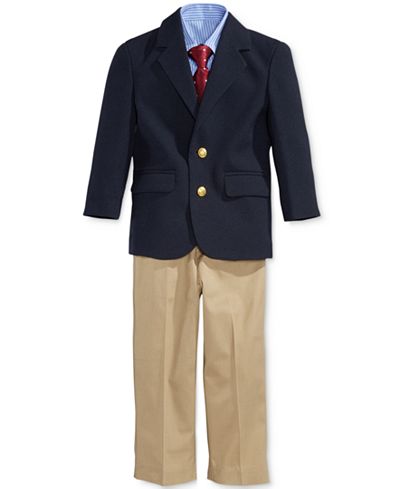 Nautica Baby Boys' 4-Piece Poplin Jacket, Pants, Shirt & Tie Set
