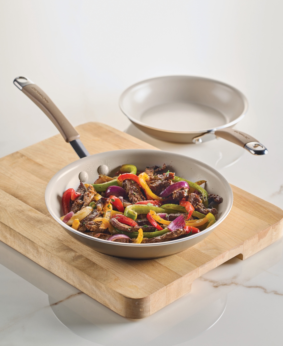 Rachael Ray Cucina Ceramic Nonstick 2-pc. Skillet Set In Brown