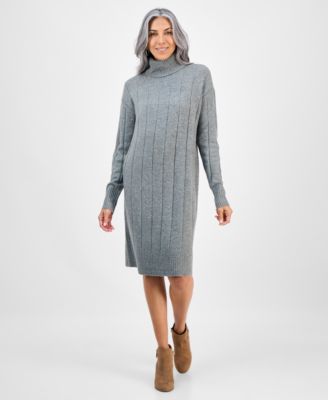Style & Co - Women's Ribbed Turtleneck Sweater Dress