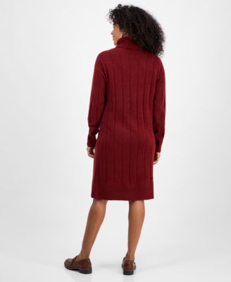 Women's Ribbed Turtleneck Sweater Dress, Macy's Exclusive