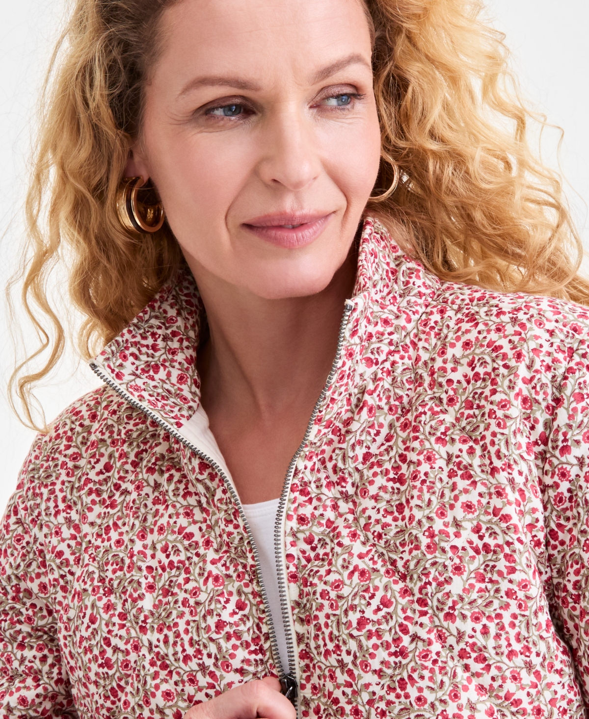 Style & Co Women's Cotton Printed Puffer Jacket, Macy's Exclusive