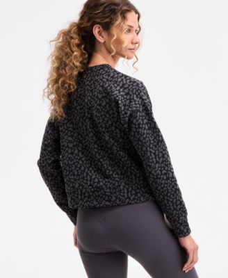 Women's Relaxed Animal-Print Fleece Sweatshirt, Macy's Exclusive 