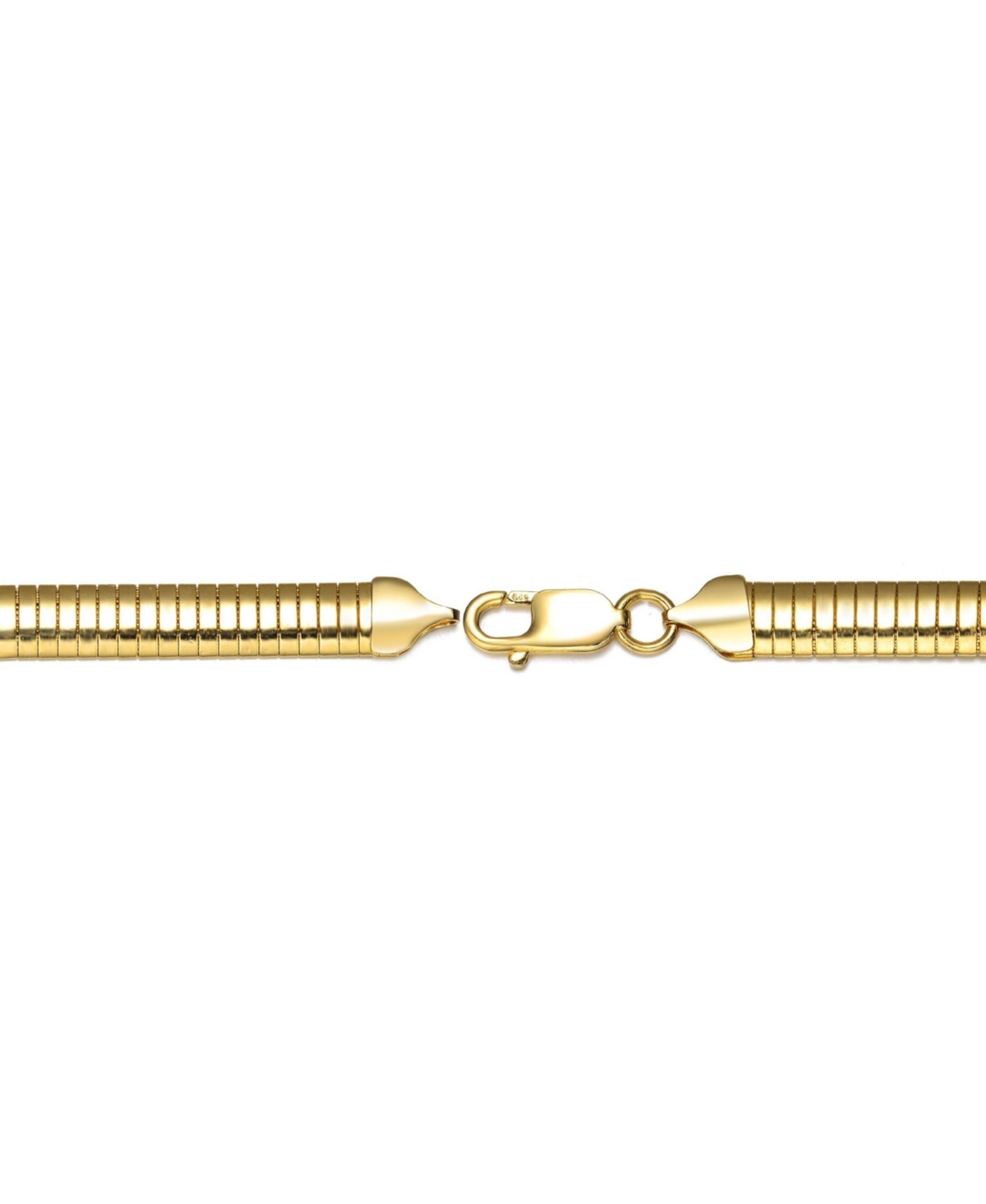 Sterling Silver 14K Gold Plated Omega Necklace
