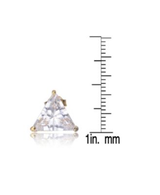 Sterling Silver Cubic Zirconia Large Triangle Earrings