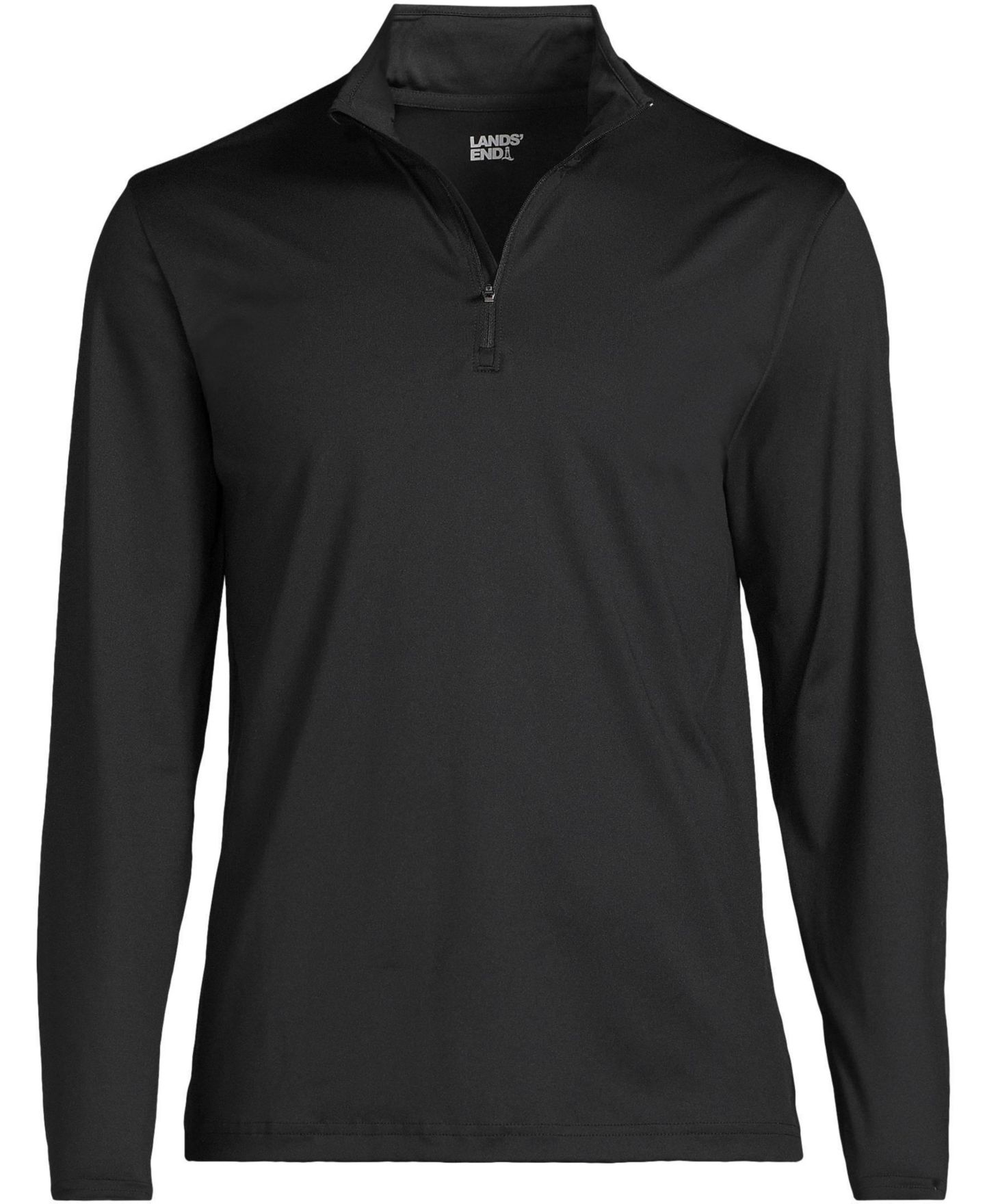 Свитер Lands' End Unisex Rapid Dry Quarter Zip Pullover, цвет: Чёрный — фото 2