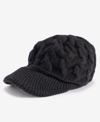 Women's Cable Weave Knit Newsboy Hat